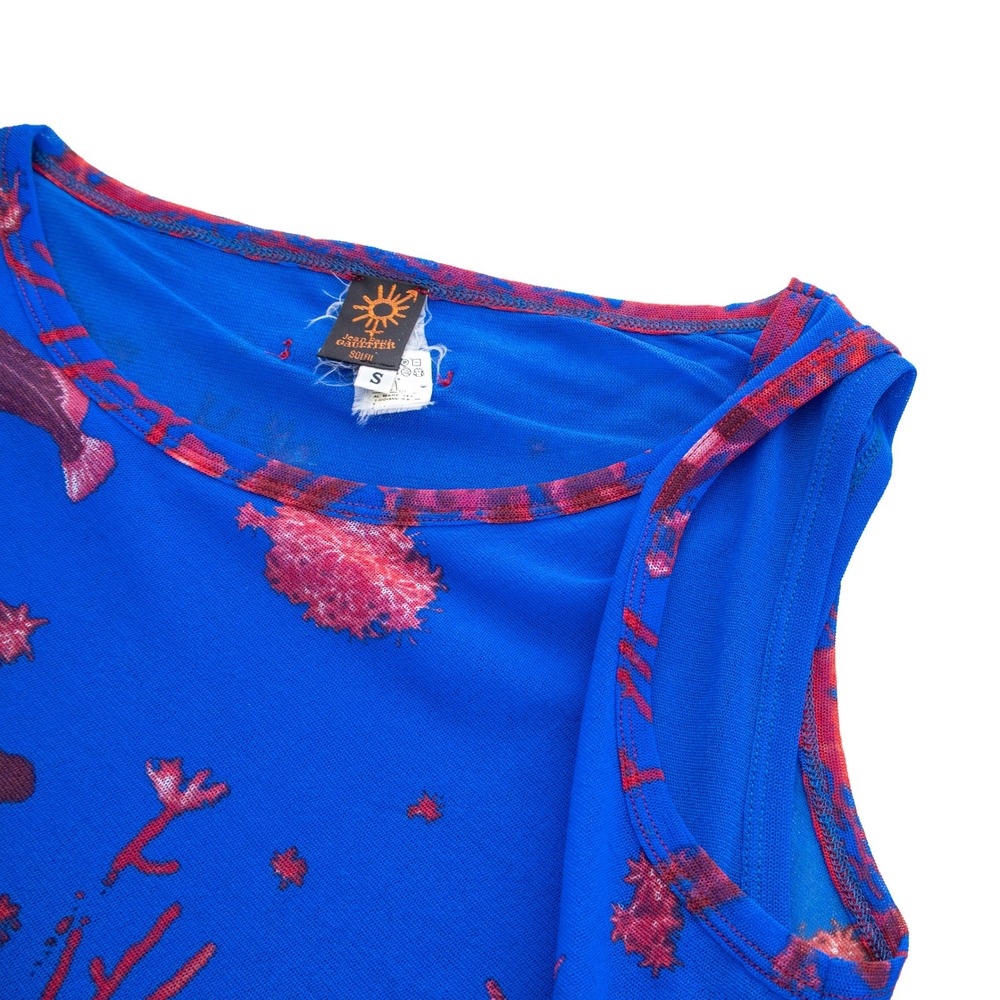 Jean Paul Gaultier Soleil Y2K Coral Fish Mesh Maxi Dress S Underwater Print - Picture 6 of 10